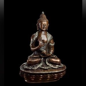 Handmade 4" Copper Buddha Statue from Nepal